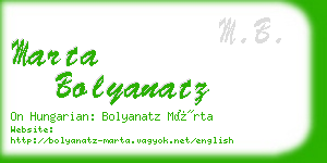 marta bolyanatz business card